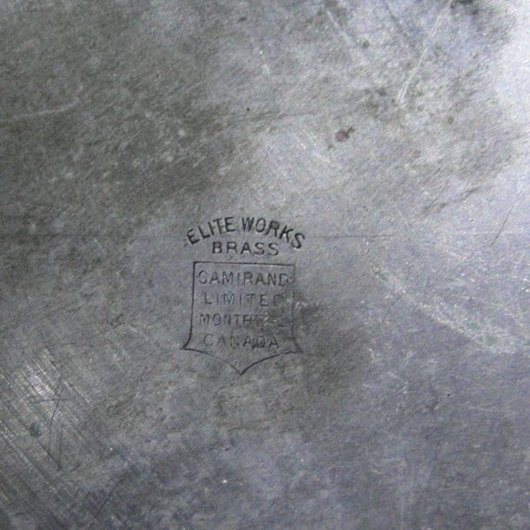 ANTIQUE BUTTER DISH FROM ELITE WORKS BRASS CAMIRAND LTD MONTREAL - Picture 5 of 6